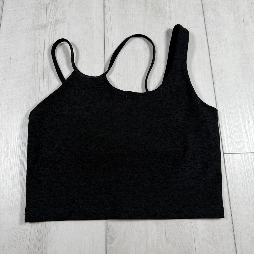 Beyond Yoga Spacedye Shapeshift Cropped Tank Women's Medium Black Gray
